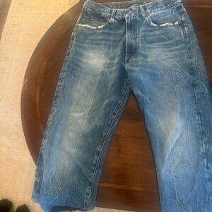 R13 Blue Distressed Boyfriend Jeans